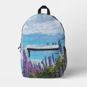 Lavendel aan de oever van het meer bedrukte rugzak (Voorkant)