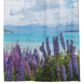 Lavendel aan de oever van het meer douchegordijn (Voorkant)