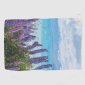 Lavendel aan de oever van het meer golfhanddoek (Horizontaal)