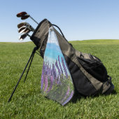 Lavendel aan de oever van het meer golfhanddoek (Groen)
