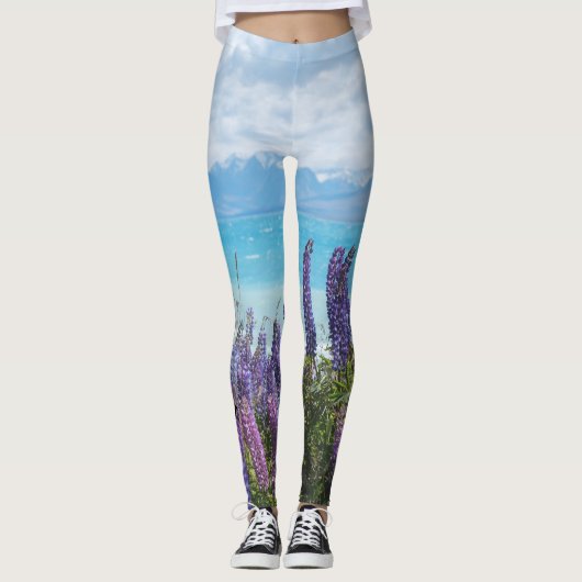lavendel aan de oever van het meer leggings (Voorkant)