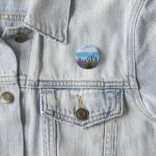 lavendel aan de oever van het meer ronde button 3,2 cm