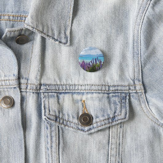 lavendel aan de oever van het meer ronde button 3,2 cm (In situ)