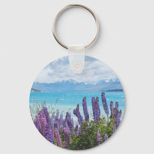 Lavendel aan de oever van het meer sleutelhanger (Voorkant)