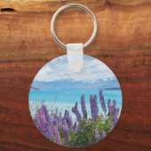 Lavendel aan de oever van het meer sleutelhanger (Achterkant)