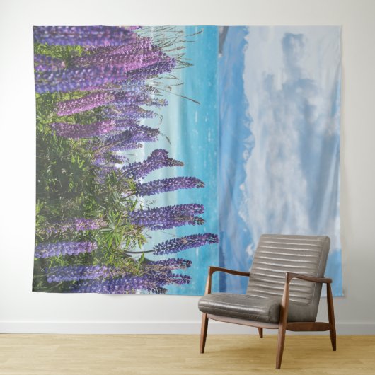 Lavendel aan de oever van het meer wandkleed (In Situ (horizontaal))