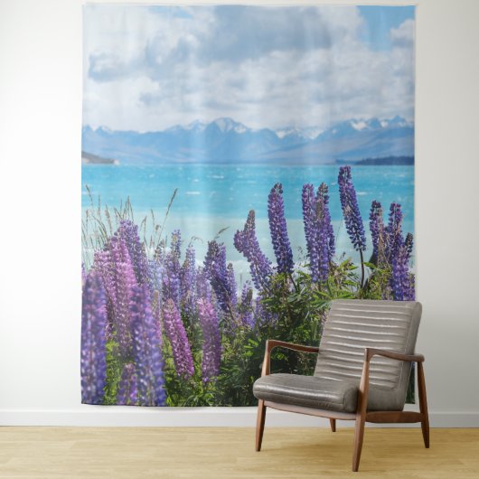 Lavendel aan de oever van het meer wandkleed (In situ)