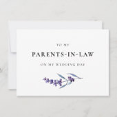 Lavendel aan mijn schoonouders trouwdagkaart kaart (Voorkant)