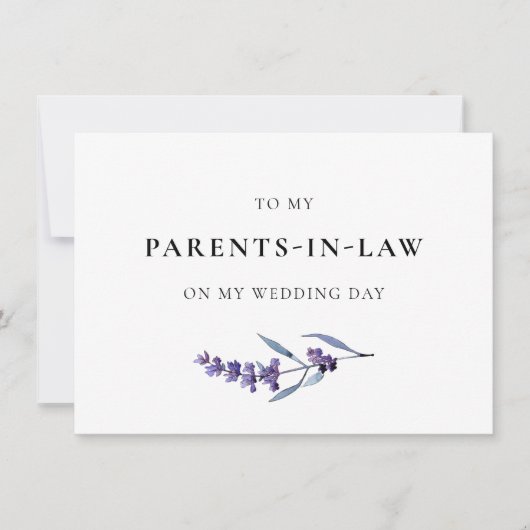 Lavendel aan mijn schoonouders trouwdagkaart kaart (Voorkant)