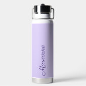 Lavendel aangepaste naam handschrift waterfles (Achterkant)