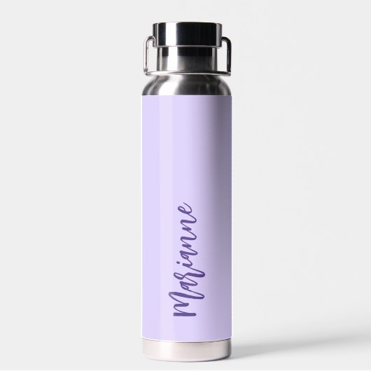 Lavendel aangepaste naam script waterfles (Achterkant)