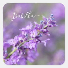 Lavendel aangepaste naam vierkante sticker