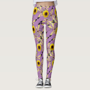 Lavendel Abstract Zonnebloem Libel Leggings