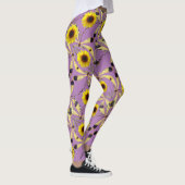 Lavendel Abstracte Zonnebloem Dragenfly Leggings (Rechts)