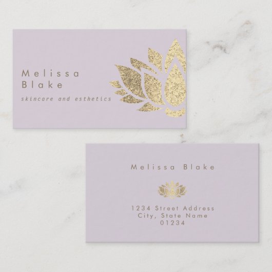 Lavendel achtergrond huidverzorging en esthetiek visitekaartje (Voorkant / Achterkant)