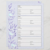  lavendel adresboek pagina (Voorkant / Achterkant)