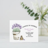 Lavendel Adreswijziging, nieuw adres Aankondigingskaart (Staand voorkant)