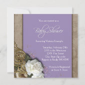 Lavendel Afro-Amerikaanse Baby Meisje Douche Kaart (Achterkant)