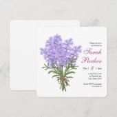 Lavendel Afscheidsfeest Vierkant Uitnodiging (Voorkant / Achterkant)