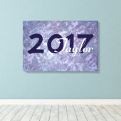 Lavendel Afstuderen | Chique Paarse Lila Splatter Canvas Afdruk (Insitu (Houten vloer))