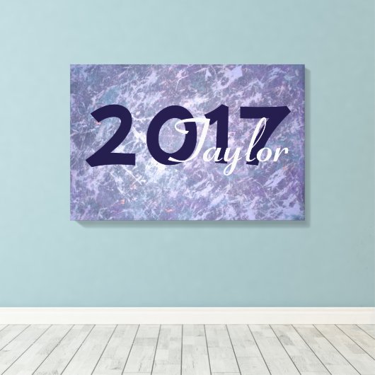 Lavendel Afstuderen | Chique Paarse Lila Splatter Canvas Afdruk (Insitu (Houten vloer))