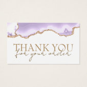 lavendel agaat bedankt kortingskaart visitekaartje (Voorkant)