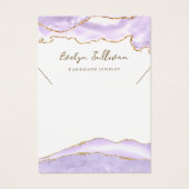 Lavendel Agaat ketting Display Card Visitekaartje (Voorkant)