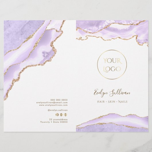 Lavendel agaat service menu brochure (Voorkant)