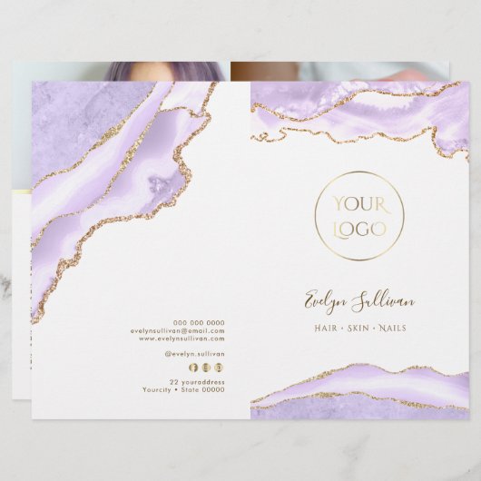 Lavendel agaat service menu brochure (Voorkant / Achterkant)