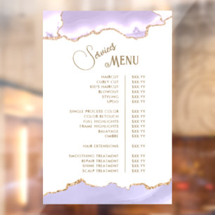 Lavendel Agate Diensten Menu Raamsticker