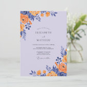 Lavendel Amber Loofwerk Eucalyptus Bruiloft Kaart (Staand voorkant)