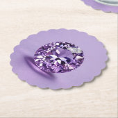 Lavendel Amethist Edelsteen Ronde geschulpte Onder Kartonnen Onderzetters (Gekanteld)