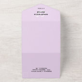 Lavendel Ampersand QR Code All-in-één uitnodiging (Buitenkant)