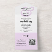 Lavendel Ampersand QR Code All-in-één uitnodiging (Binnen)