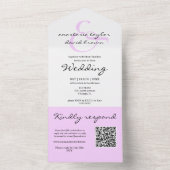Lavendel Ampersand QR Code All-in-One Uitnodiging (Binnen)