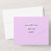 Lavendel Ampersand QR Code All-in-One Uitnodiging (Achterkant)