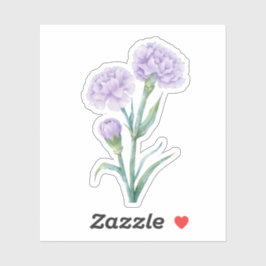 Lavendel Anjer Botanisch Aquarel CuLavender Sticker