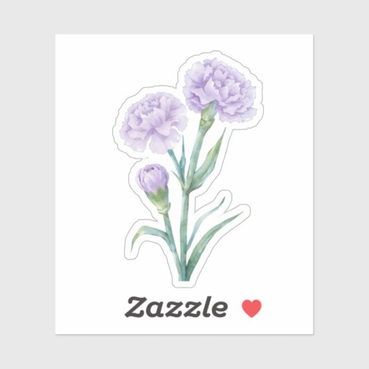 Lavendel Anjer Botanisch Aquarel CuLavender Sticker (Vel)