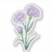 Lavendel Anjer Botanisch Aquarel CuLavender Sticker (Voorkant)