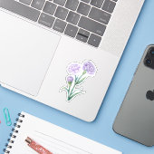 Lavendel Anjer Botanisch Aquarel CuLavender Sticker (Laptop met iPhone)