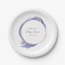 Lavendel Aquarel Abstract Baby Shower Papieren Bordje