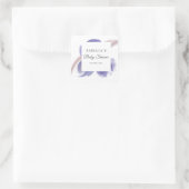 Lavendel Aquarel Abstract Vierkante Sticker (Tas)