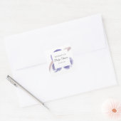 Lavendel Aquarel Abstract Vierkante Sticker (Envelop)