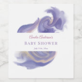 Lavendel Aquarel Abstract Wijnfles Etiket (Enkel label)