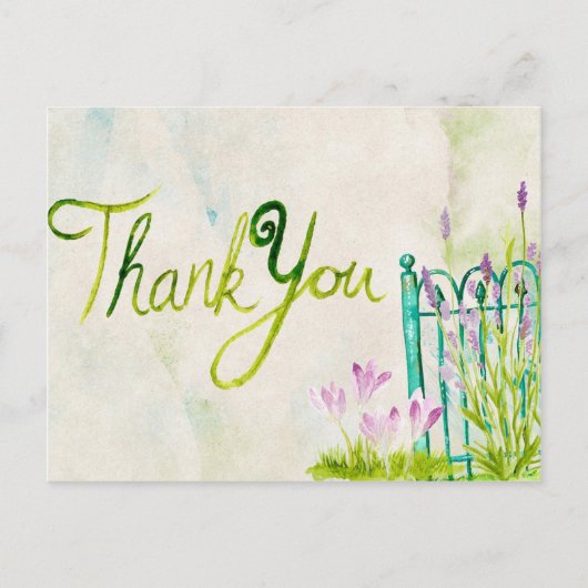 Lavendel Aquarel Bedankt Briefkaart (Voorkant)
