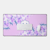 Lavendel Aquarel Bloem Custom Monogram Bureaumat (Keyboard & Muis)