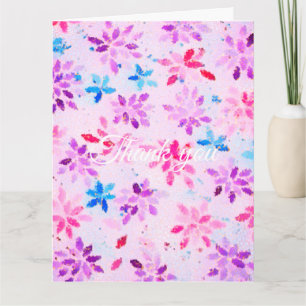 Lavendel Aquarel Bloemen Bruiloft Bedankkaart Kaart