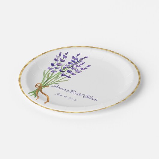 Lavendel Aquarel Papieren Borden Papieren Bordje (Gekanteld)
