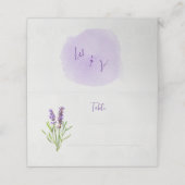 Lavendel Aquarel Tafelkaart  Plaatskaartje (Buitenkant ongevouwen)