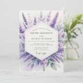 Lavendel Aquarel Weide Bruiloft Kaart (Staand voorkant)